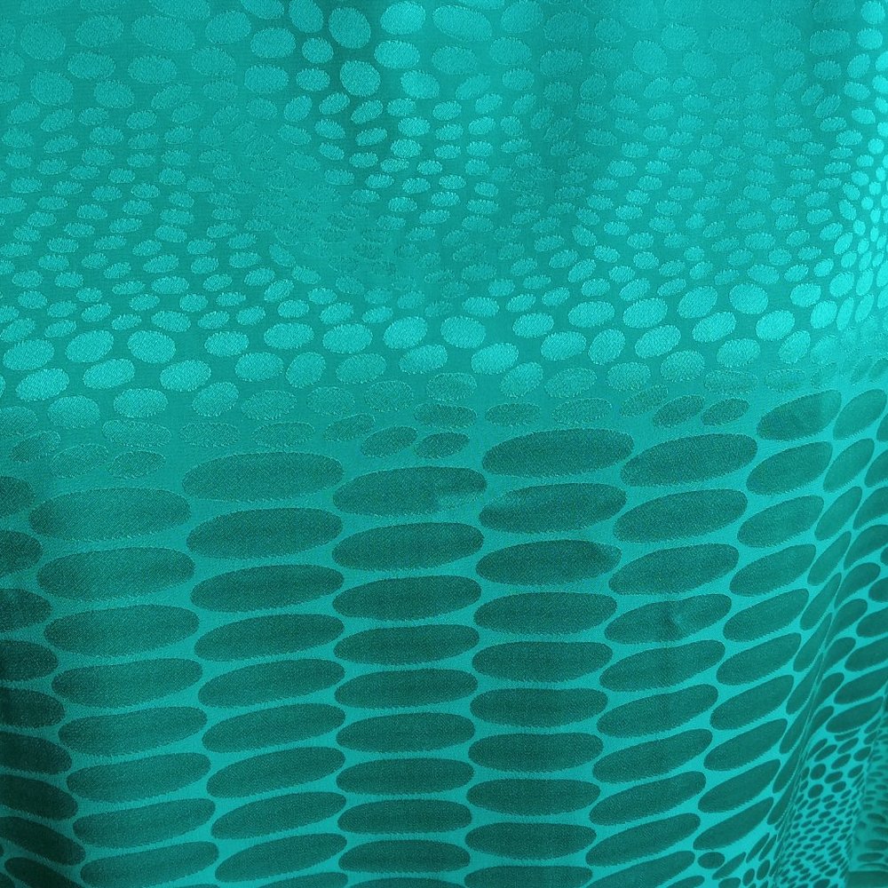 Emerald green long skeeve/high neck silk vintage dress - Picture 12 of 12